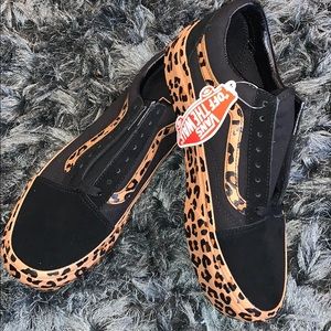 vans old skool platform black leopard